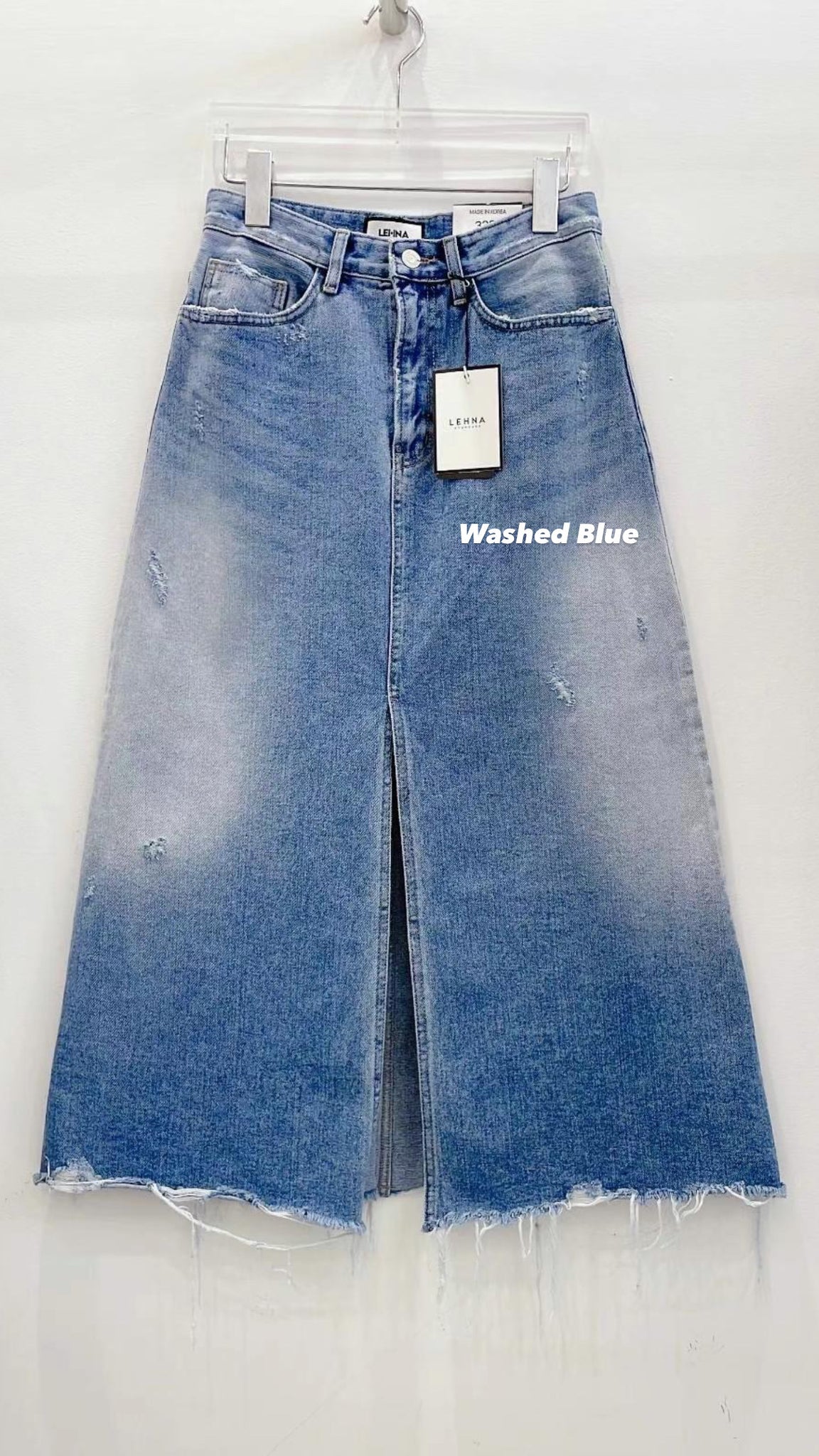 Summer Daily Front Slit Denim Skirt