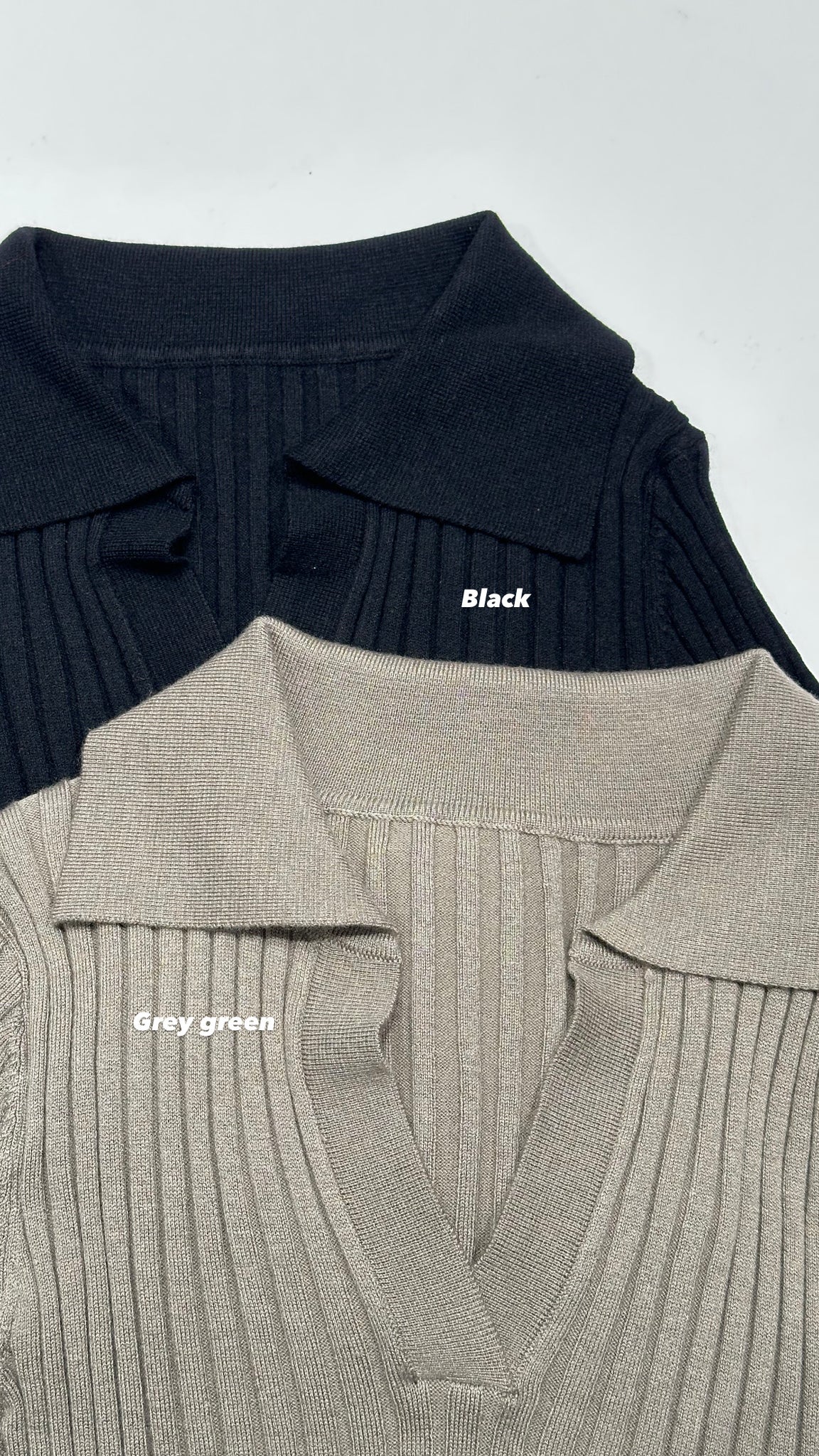 Open Collar Knit Top