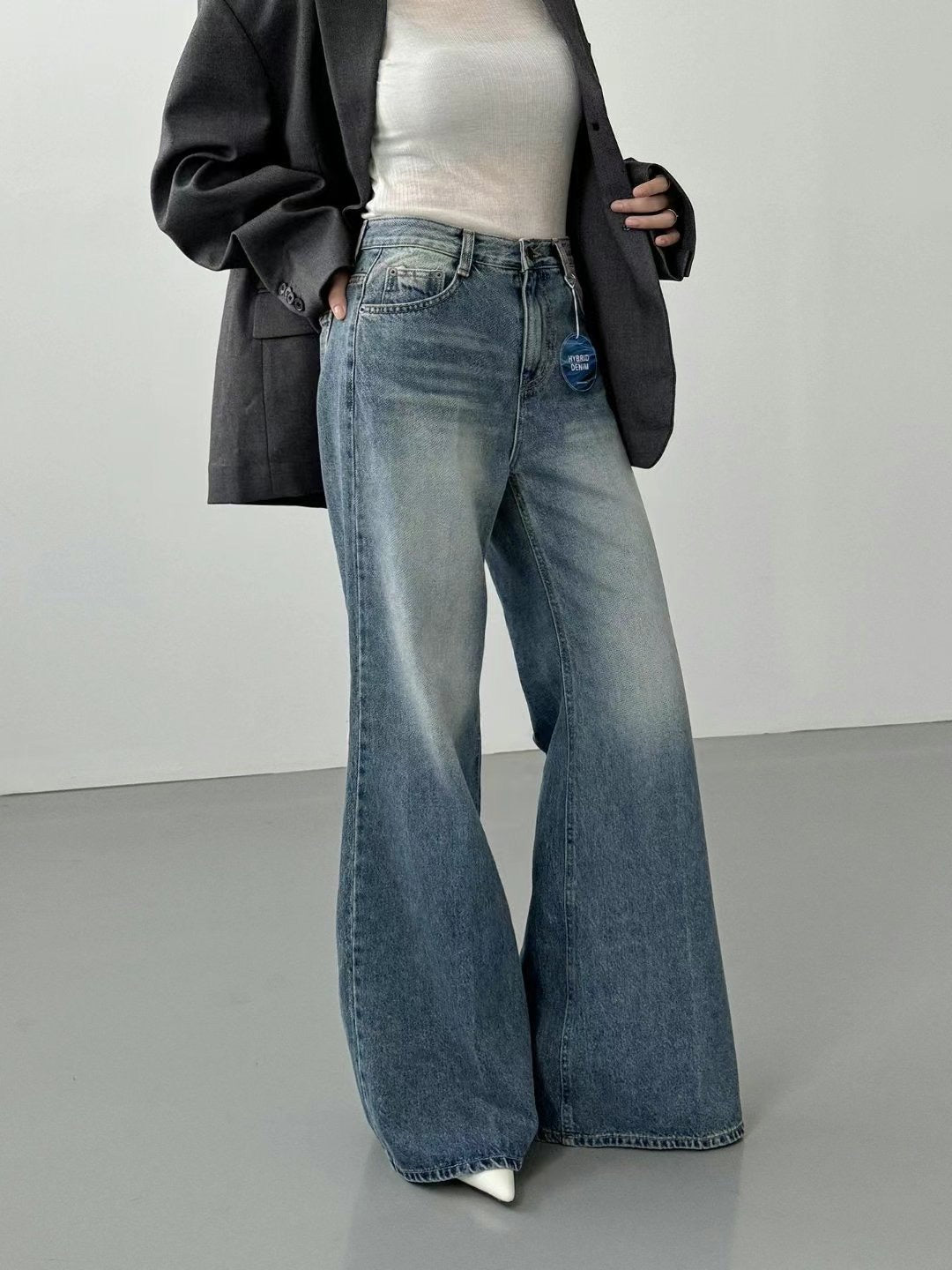 Washed Flare Jeans