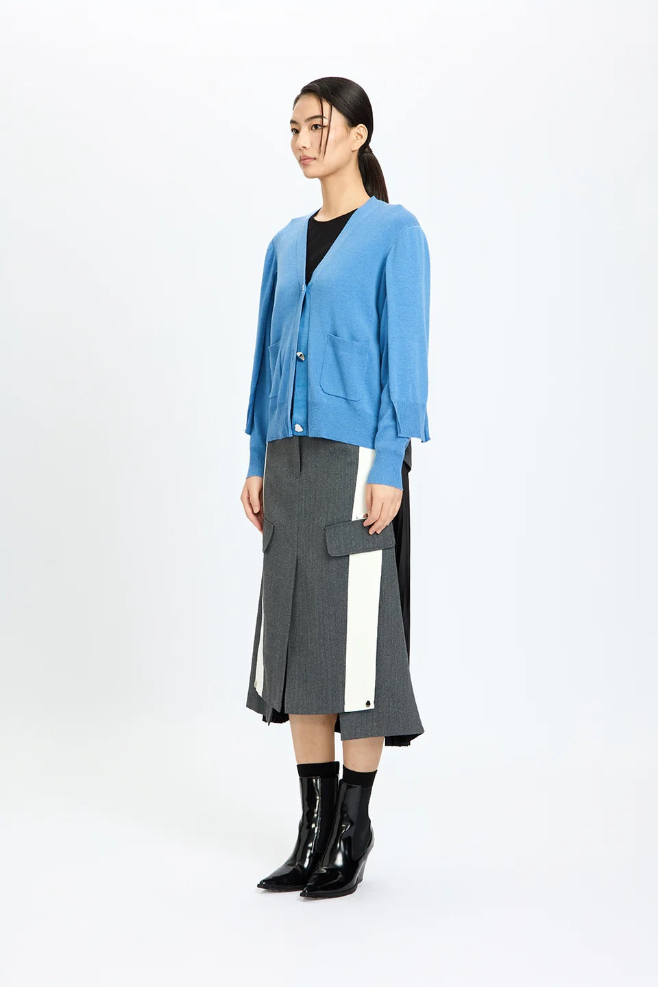 Double Sleeves Cardigan Sky Blue