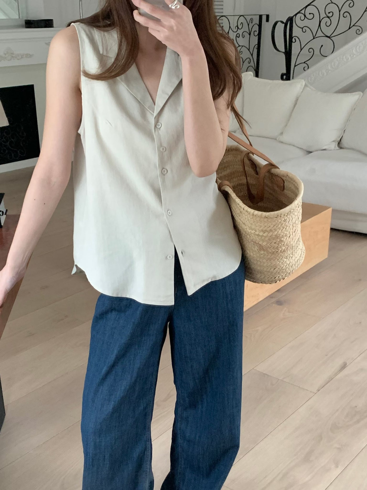 Back Folded Linen Cotton Vest (31Jul-2Aug 超抵價$298, 之後批發價$348)