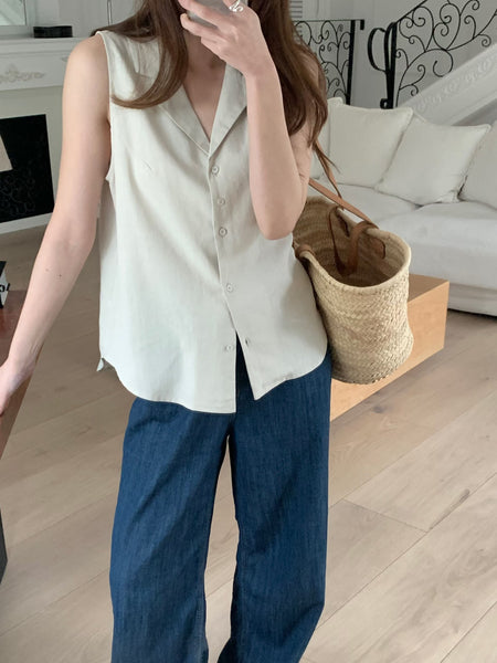 Back Folded Linen Cotton Vest (31Jul-2Aug 超抵價$298, 之後批發價$348)