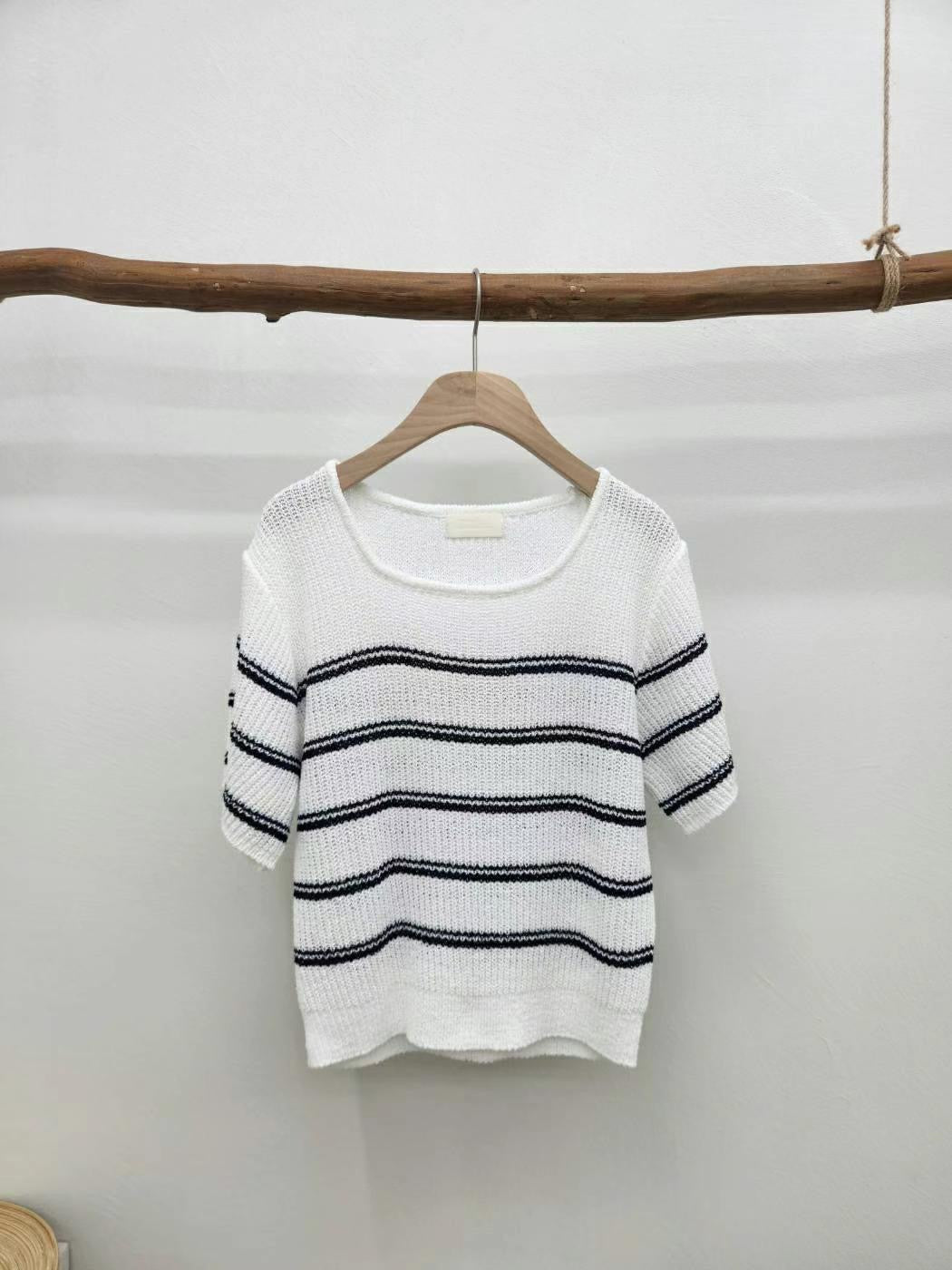Summer French Stripe Knit Top