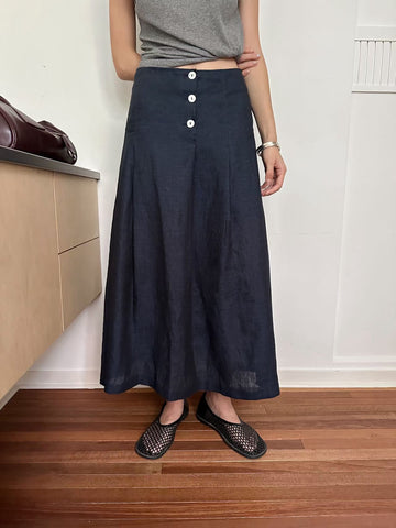 Quality Button Linen Skirt  (24-27Jun 超抵價$448, 之後批發價$498)
