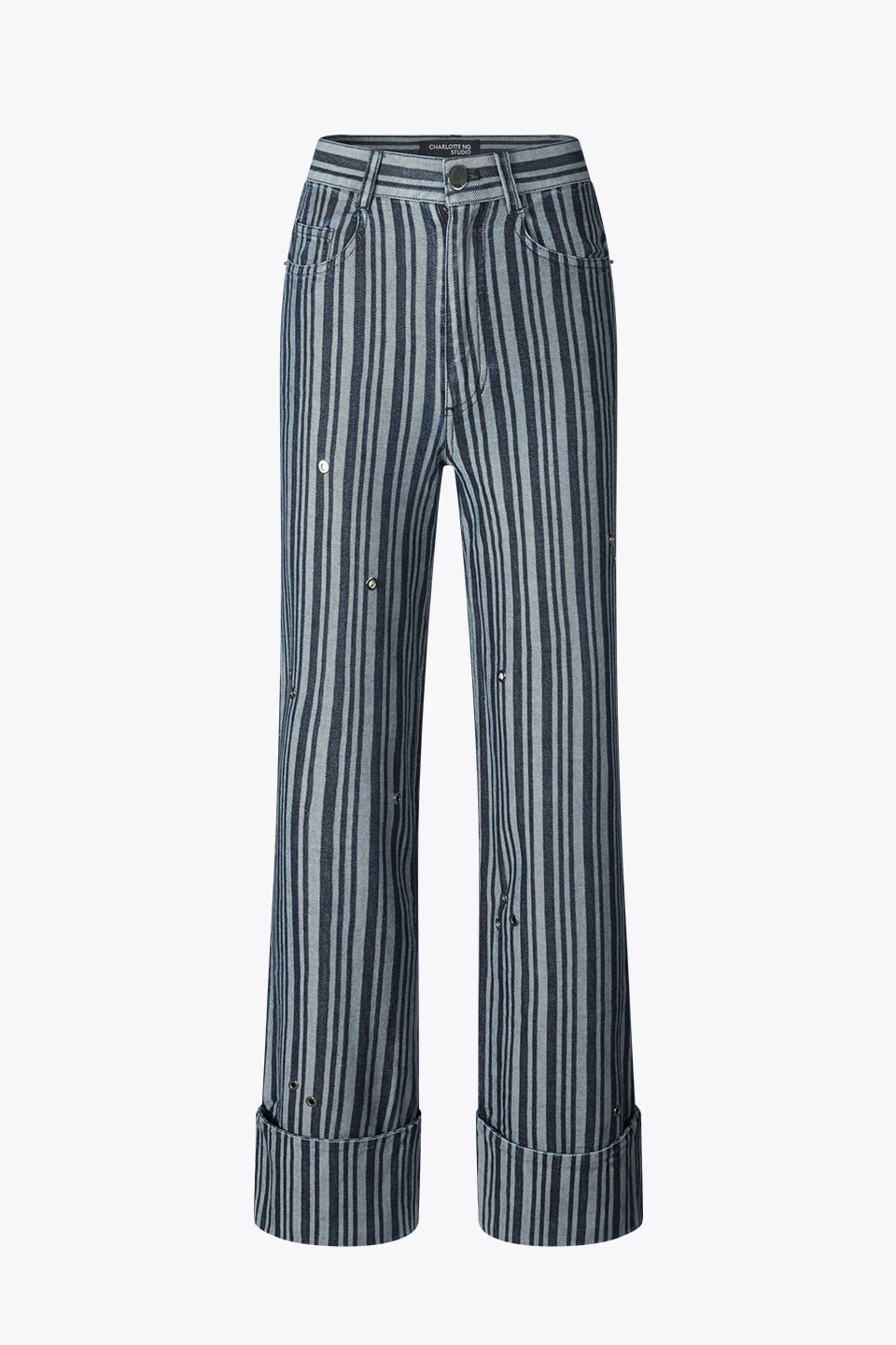 Eyelet Shining Denim Trousers