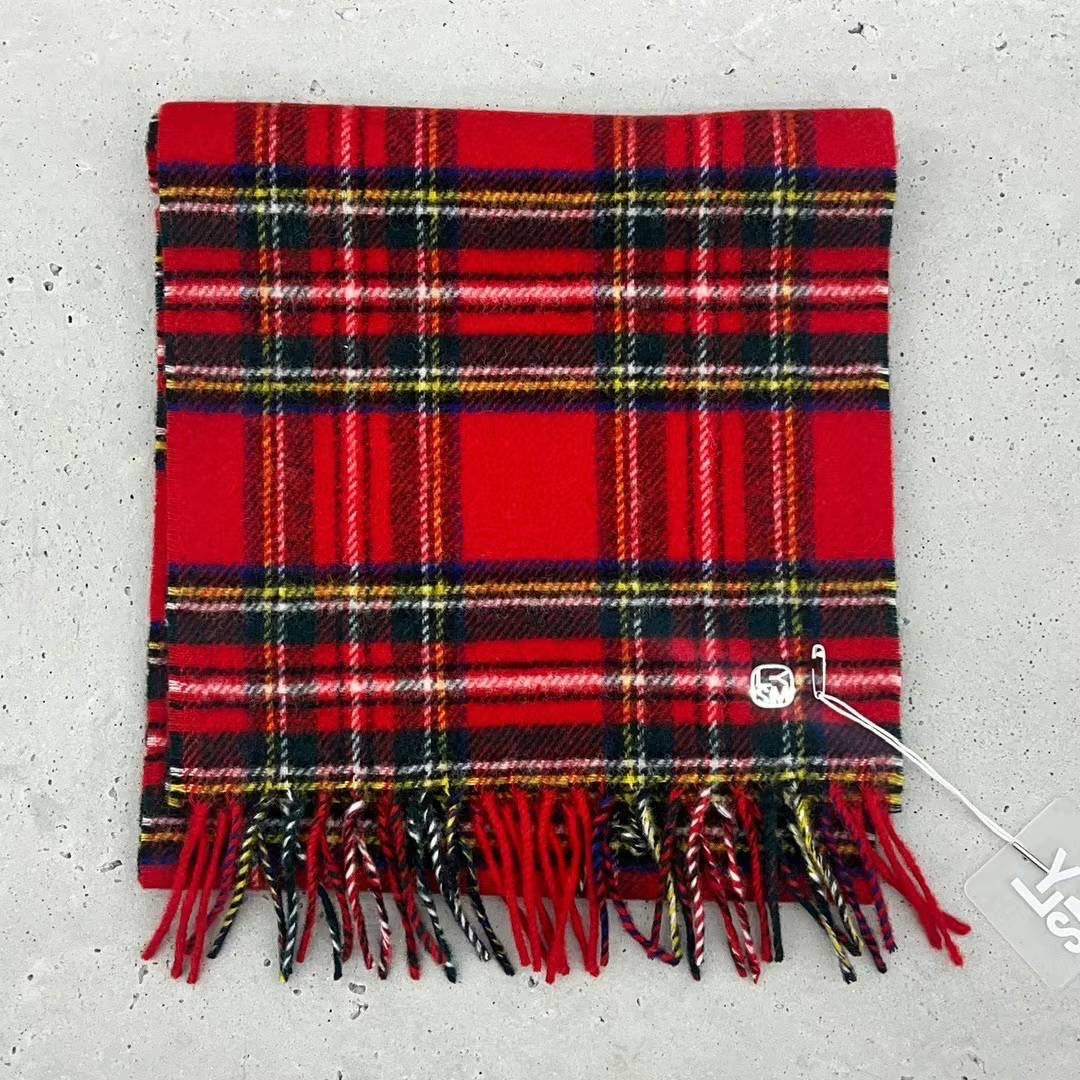 Check Moon Wool Scarf