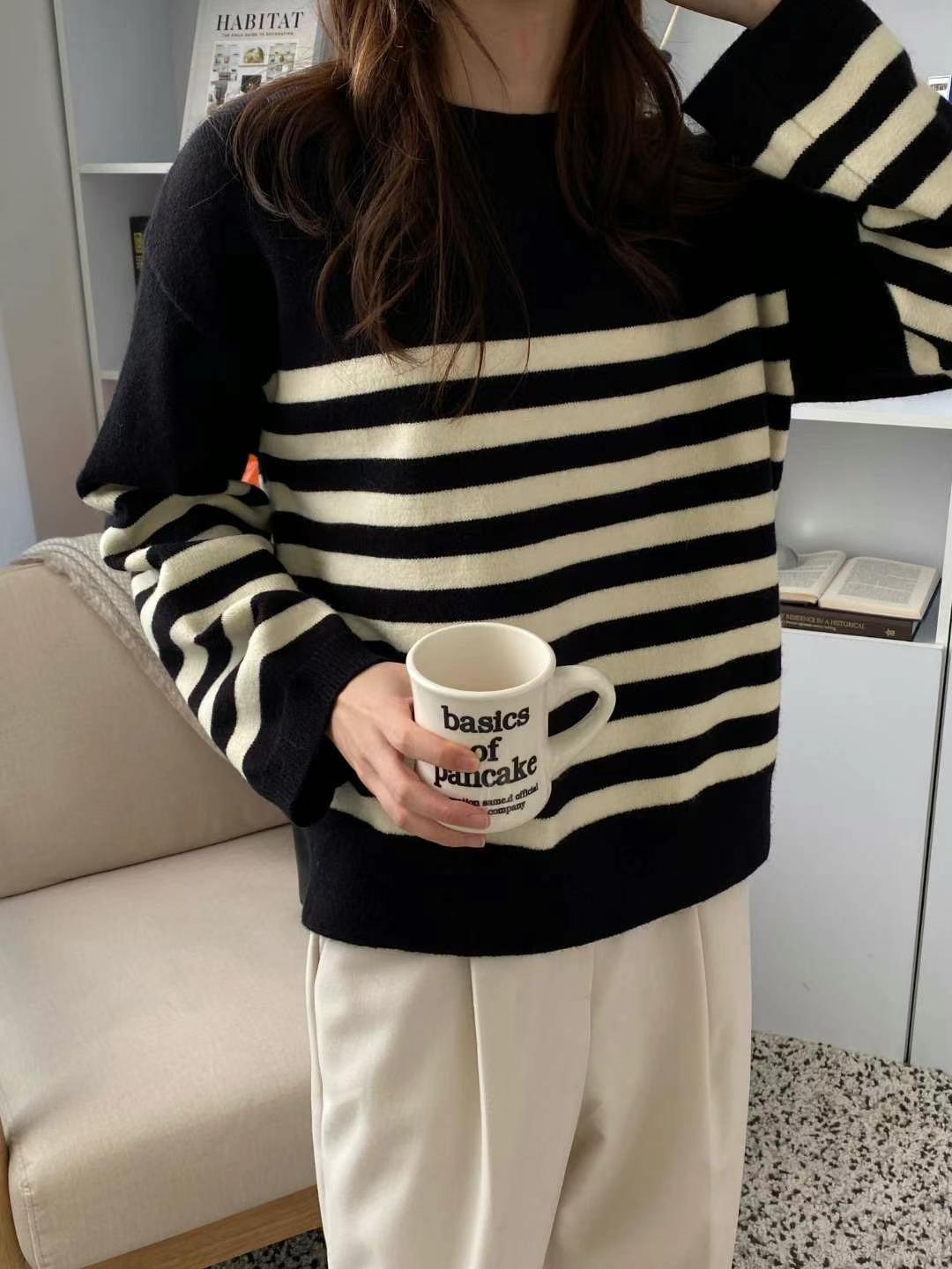 Oversize Stripe Knit Top