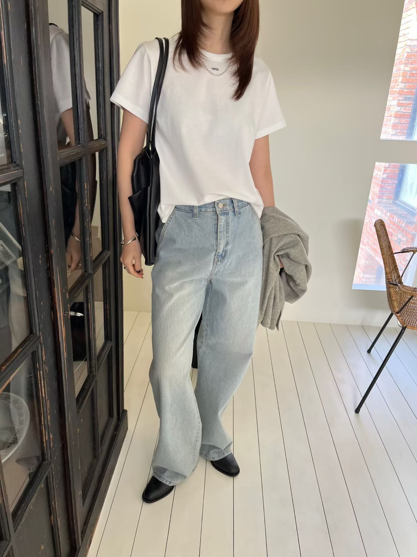 Embossed Stripe Jeans