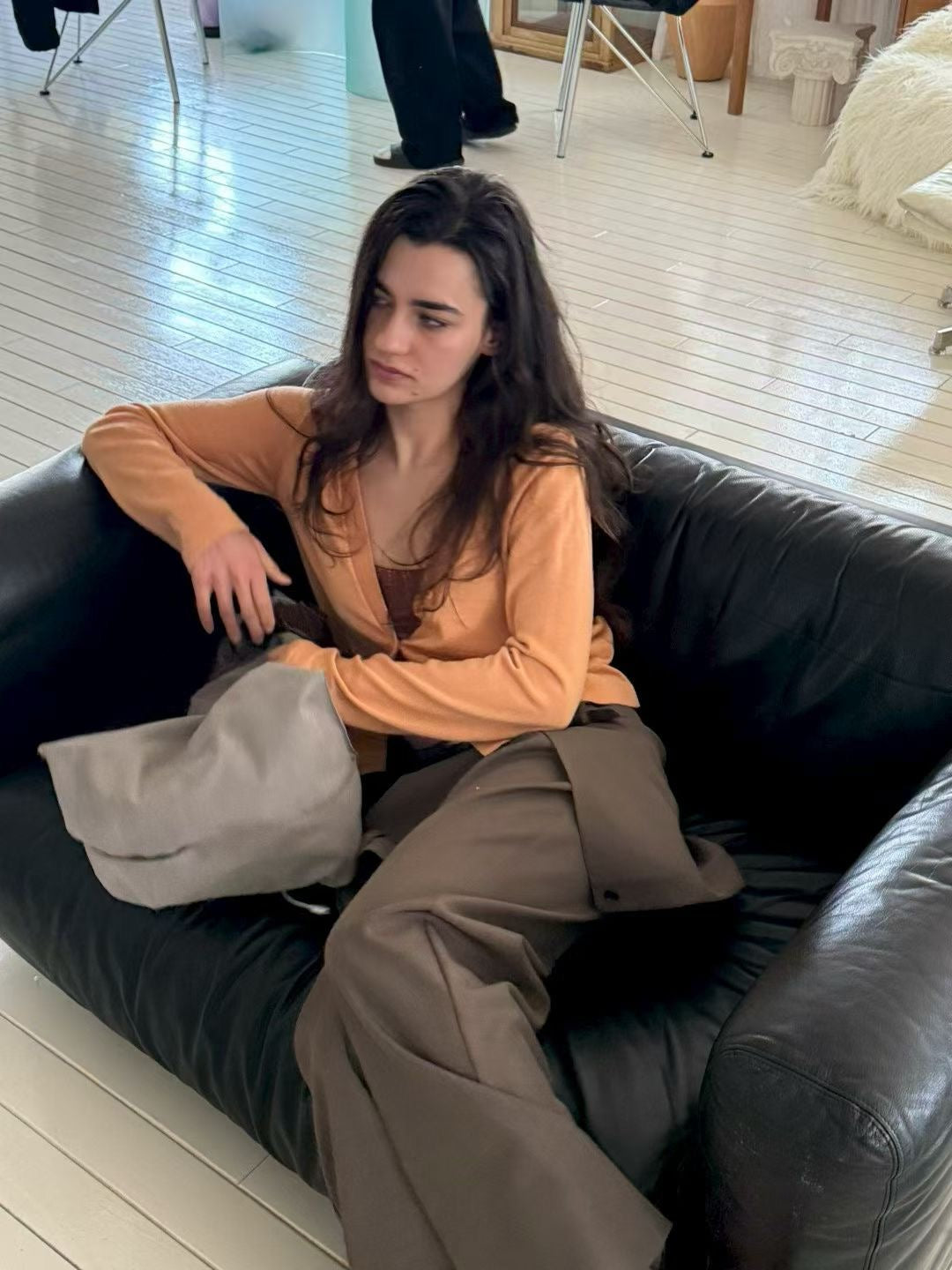 V Neck Button Knit Top