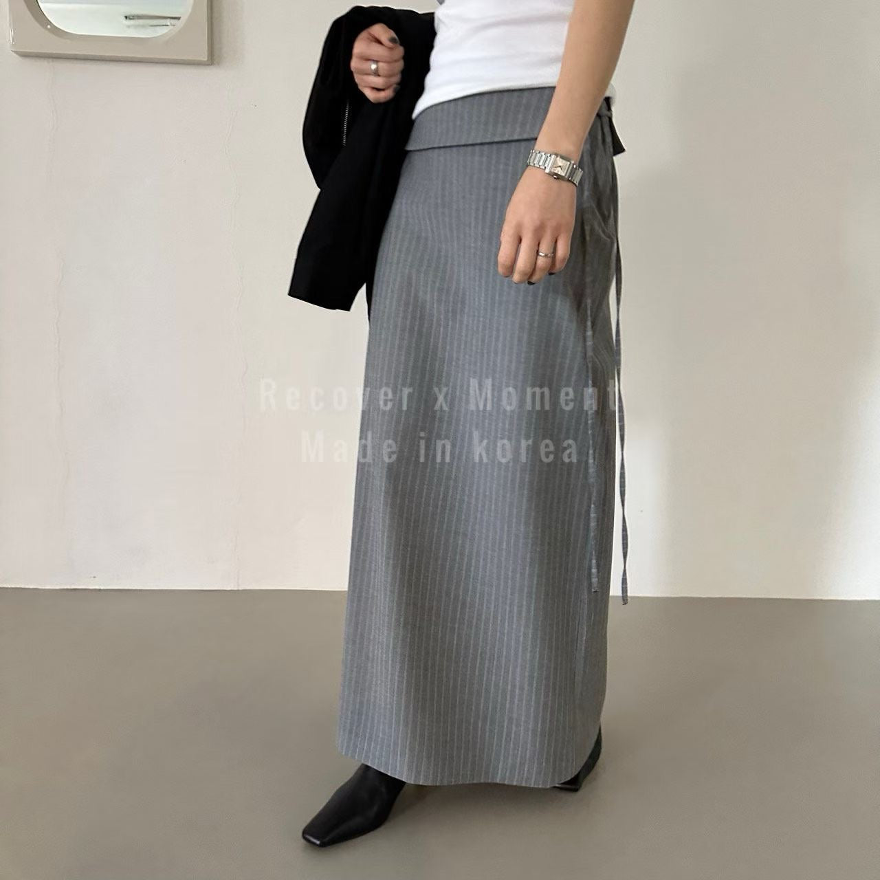 Stripe Long Slim Skirt