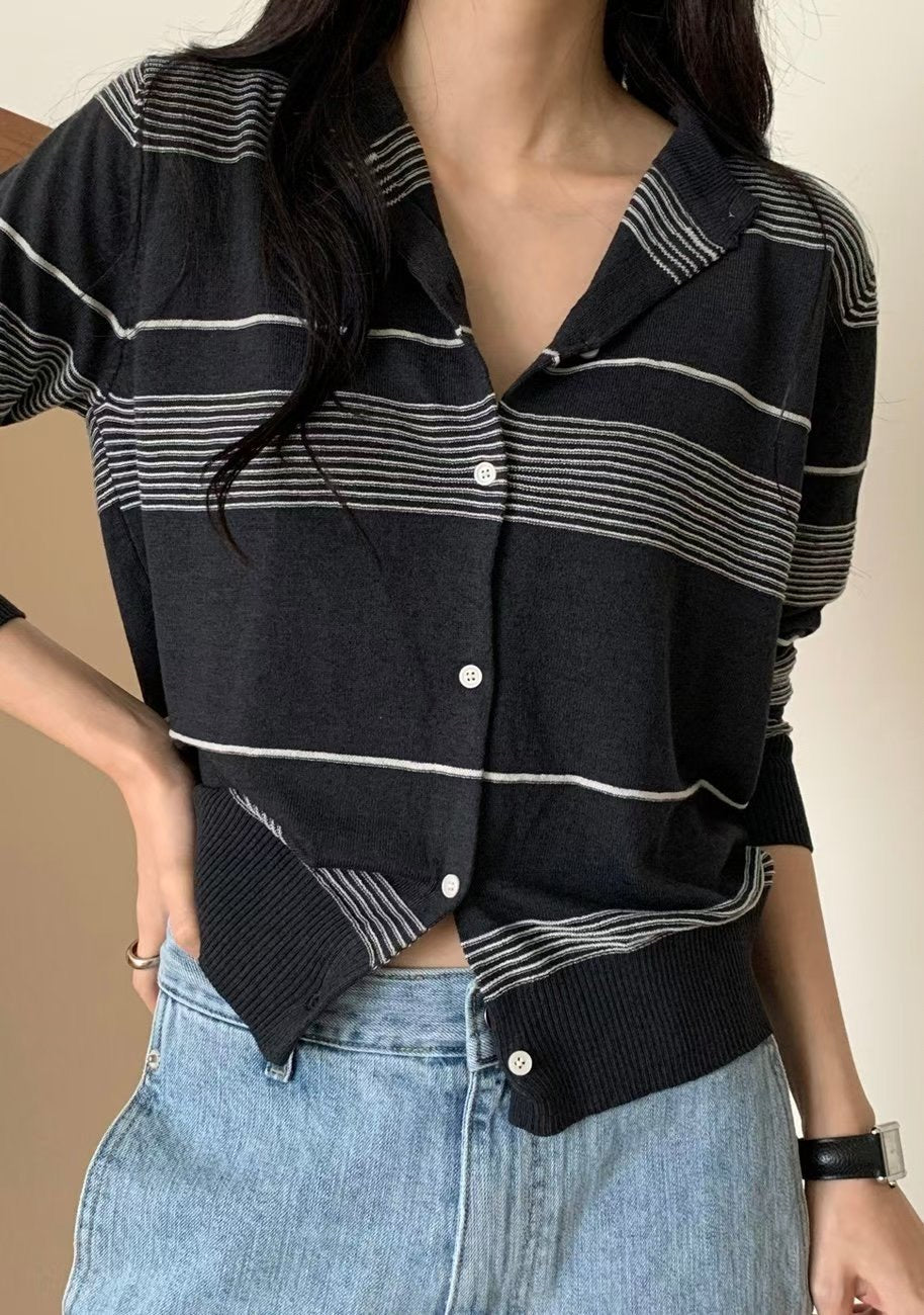 Embossed Stripe Cardigan