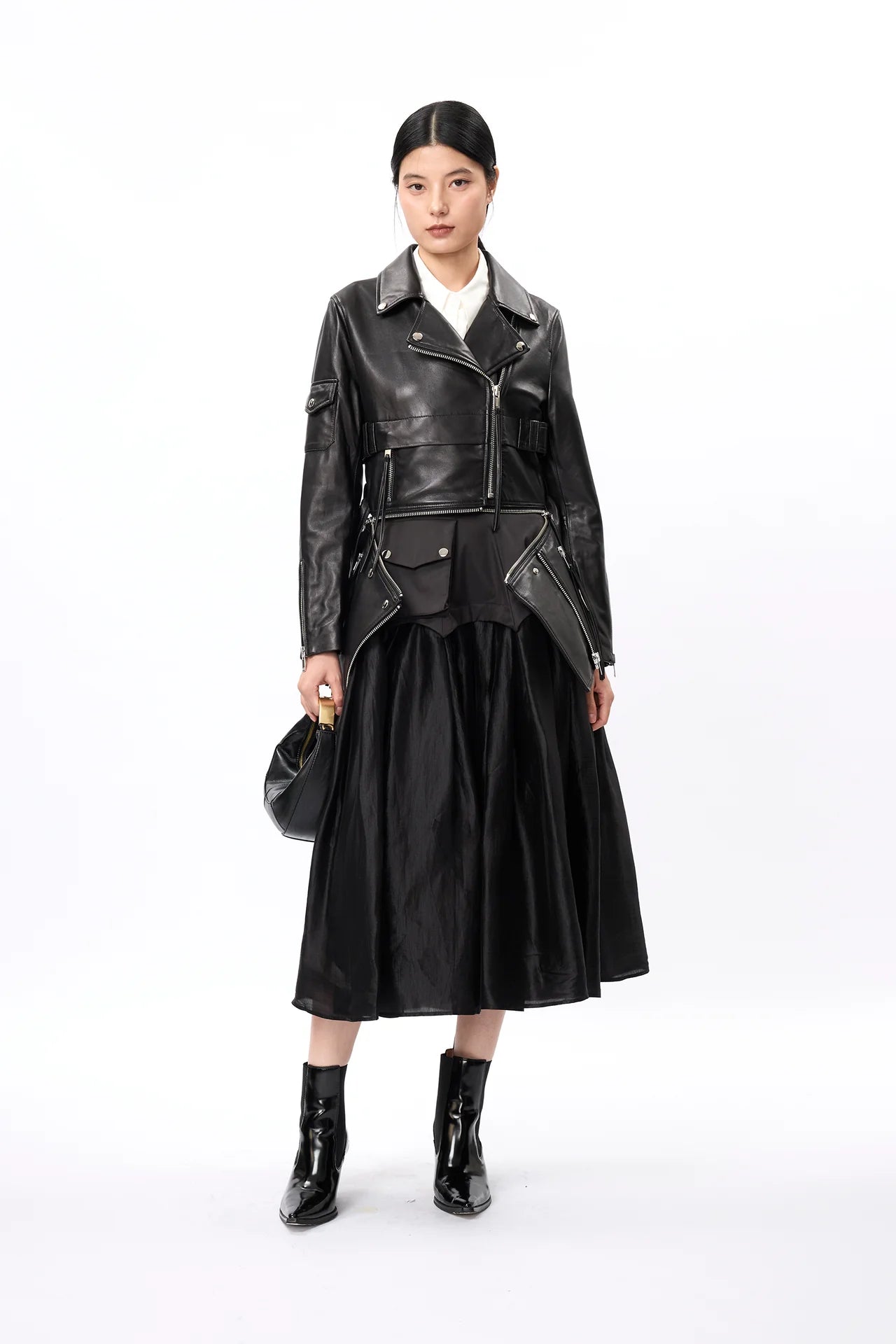 Structural Waistline See-through Skirt