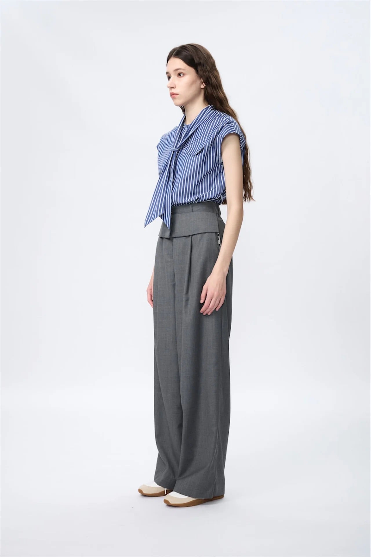 Self-Tie Stripe Shirt
