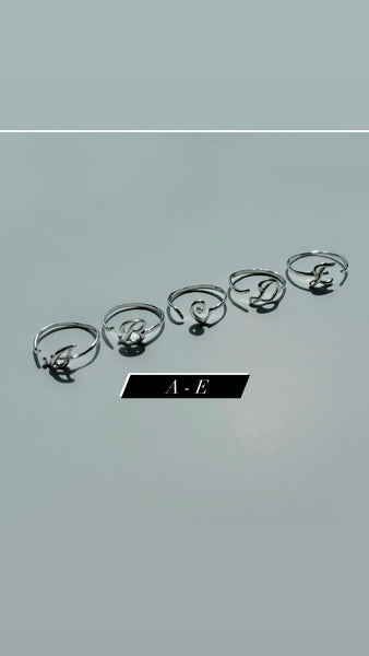 925 Silver Alphabet Ring