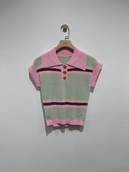 Ice Cream Polo Knit Top