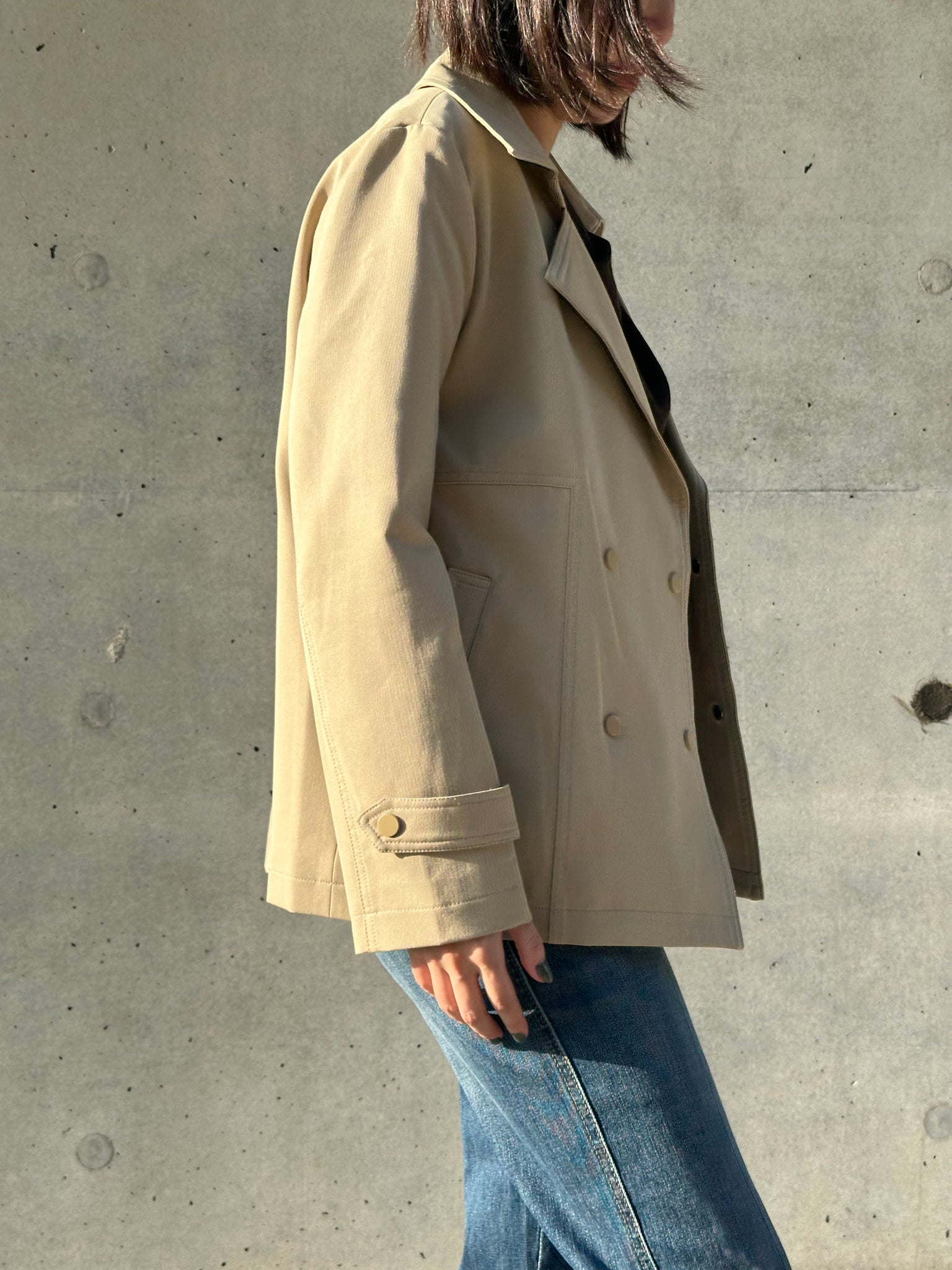Double Breast Snap Boxy Light Trench (限時至抵價$398到今晚23:59, 之後超抵價$468)