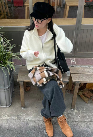 Knit Zip Up Jacket