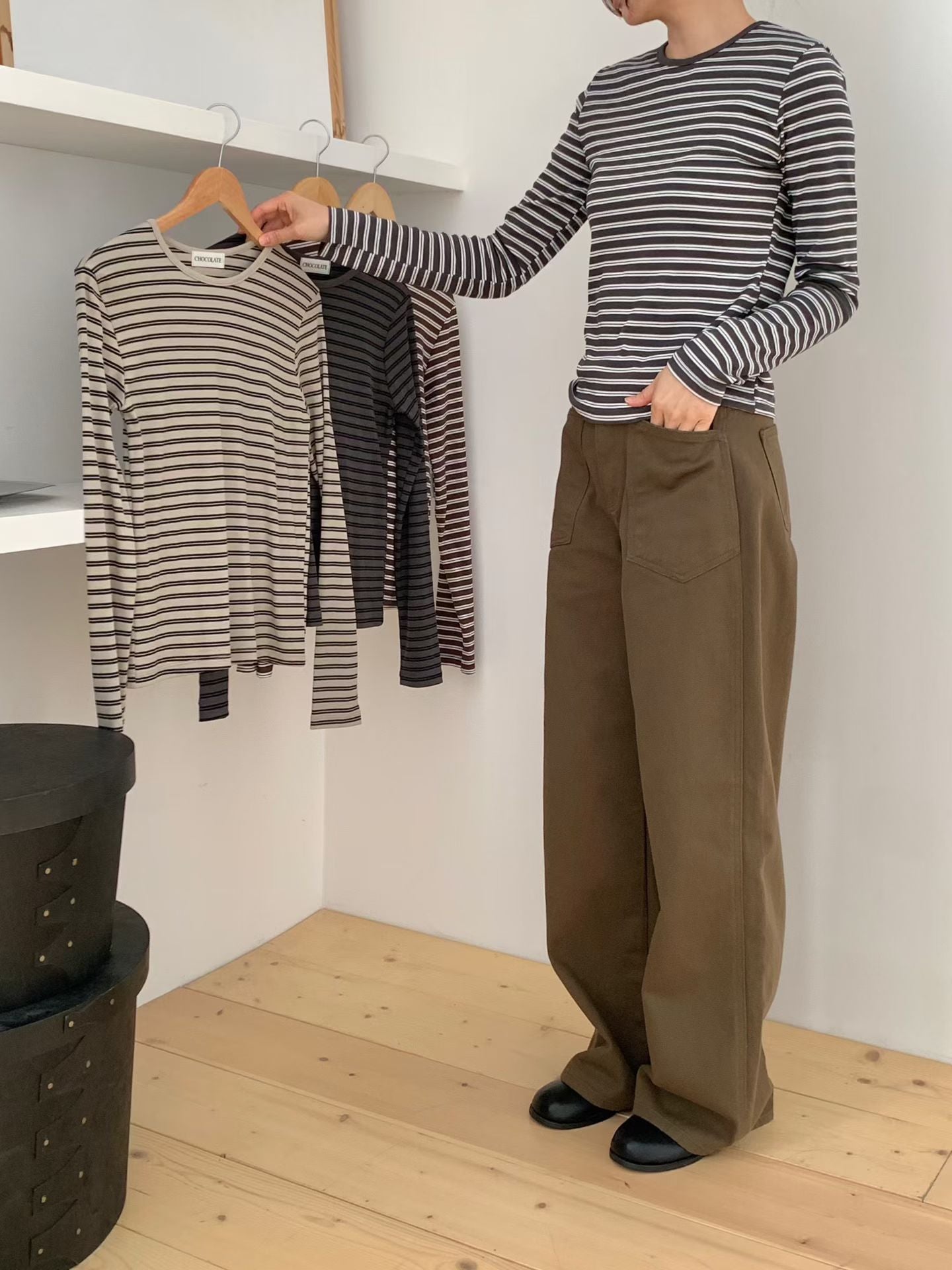 Ribbed Stripe Tee (加購$188)