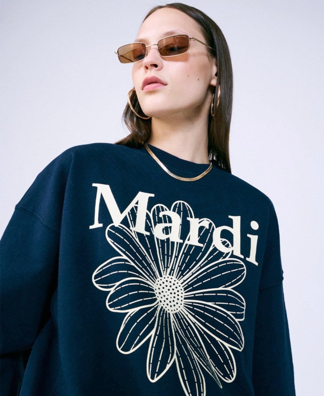 SWEATSHIRT FLOWERMARDI NAVY CREAM