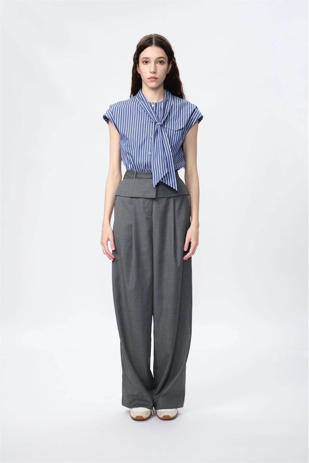 Self-Tie Stripe Shirt
