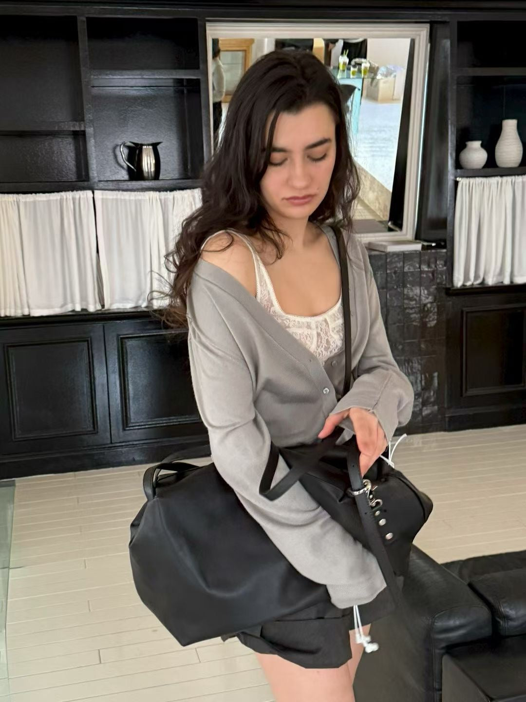 V Neck Button Knit Top