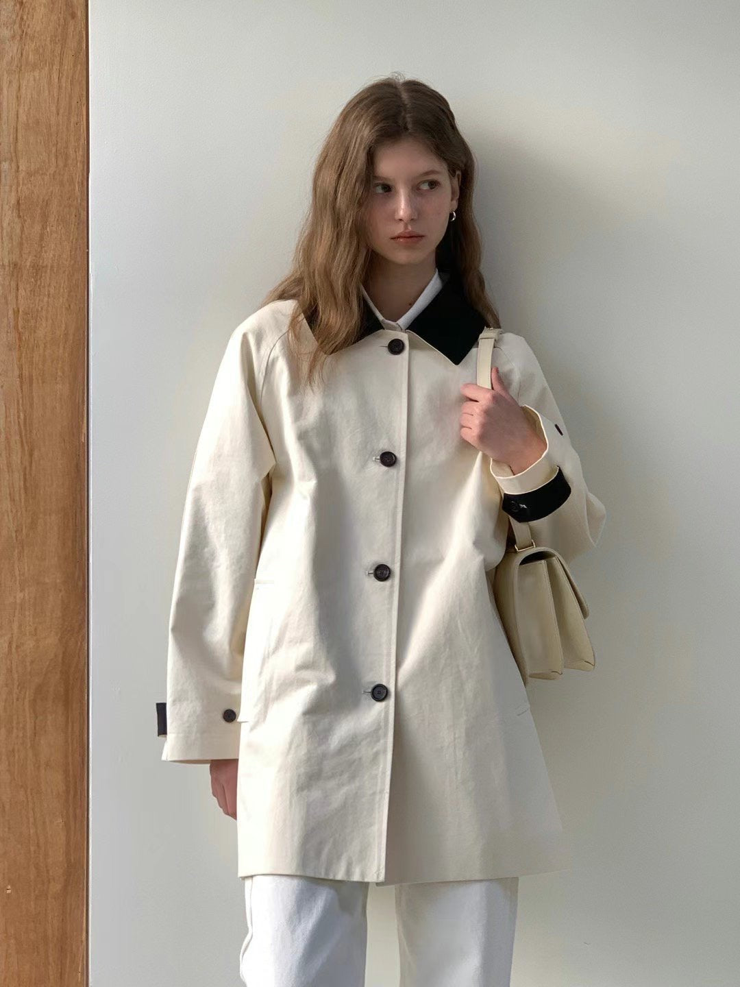 Two Tone Mid Trench Coat