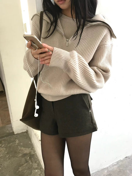 Zip Up All In Ribbed Knit Top (11-13Dec $468, 之後批發價$498）