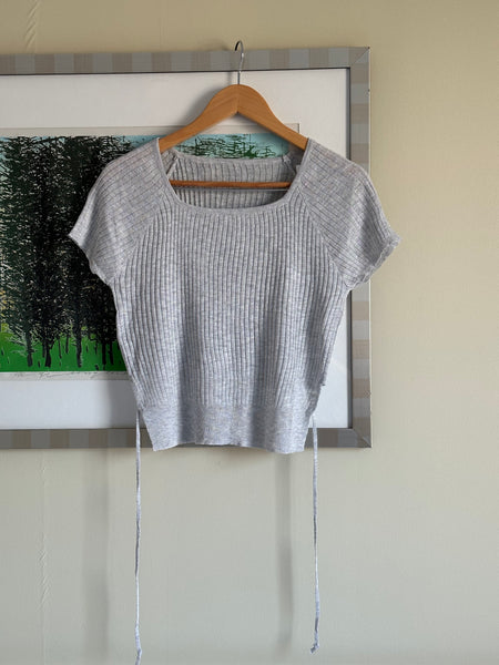 grey knit top