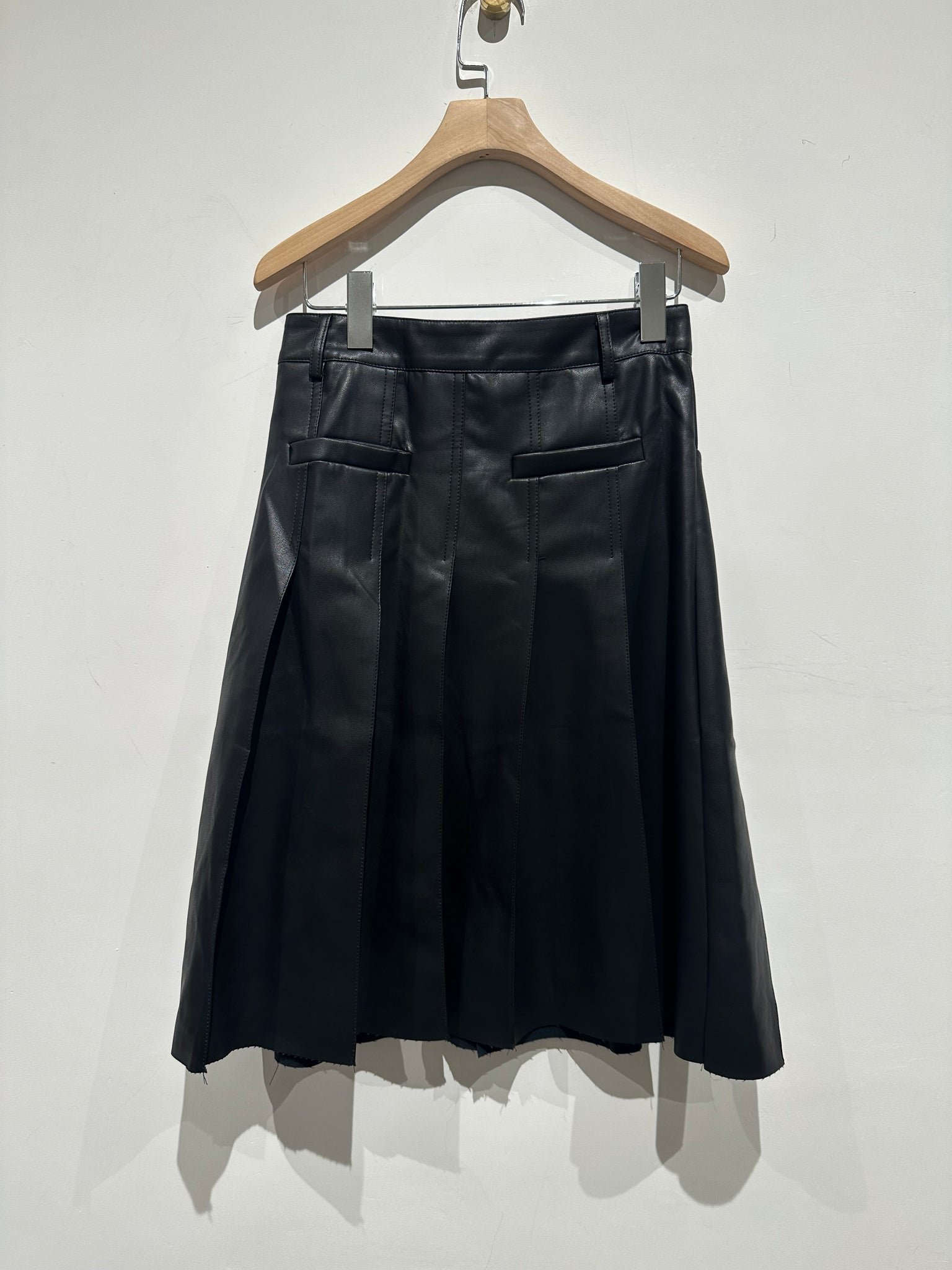 Faux Leather Fold Skirt