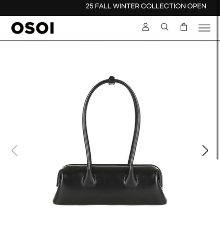 OSOI Baguette Bag Plain Black Mini Size