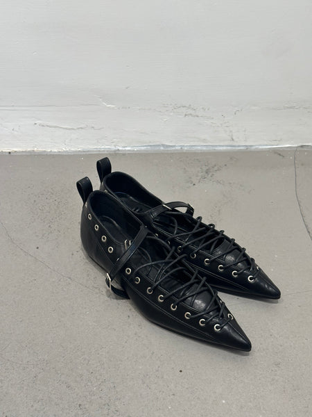Cool Lace Up Pointed Flats  (限時超抵快閃價$398至今晚23:59, 18-20Jun 超抵價$428, 之後批發價$468)