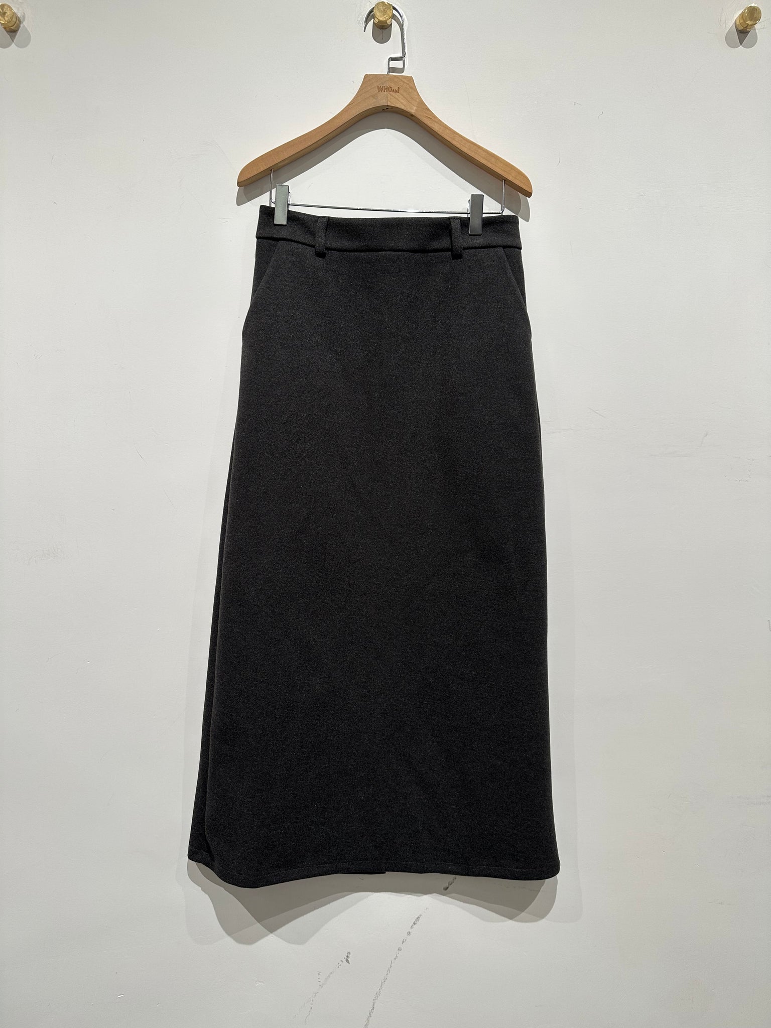 Wool Straight Long Skirt