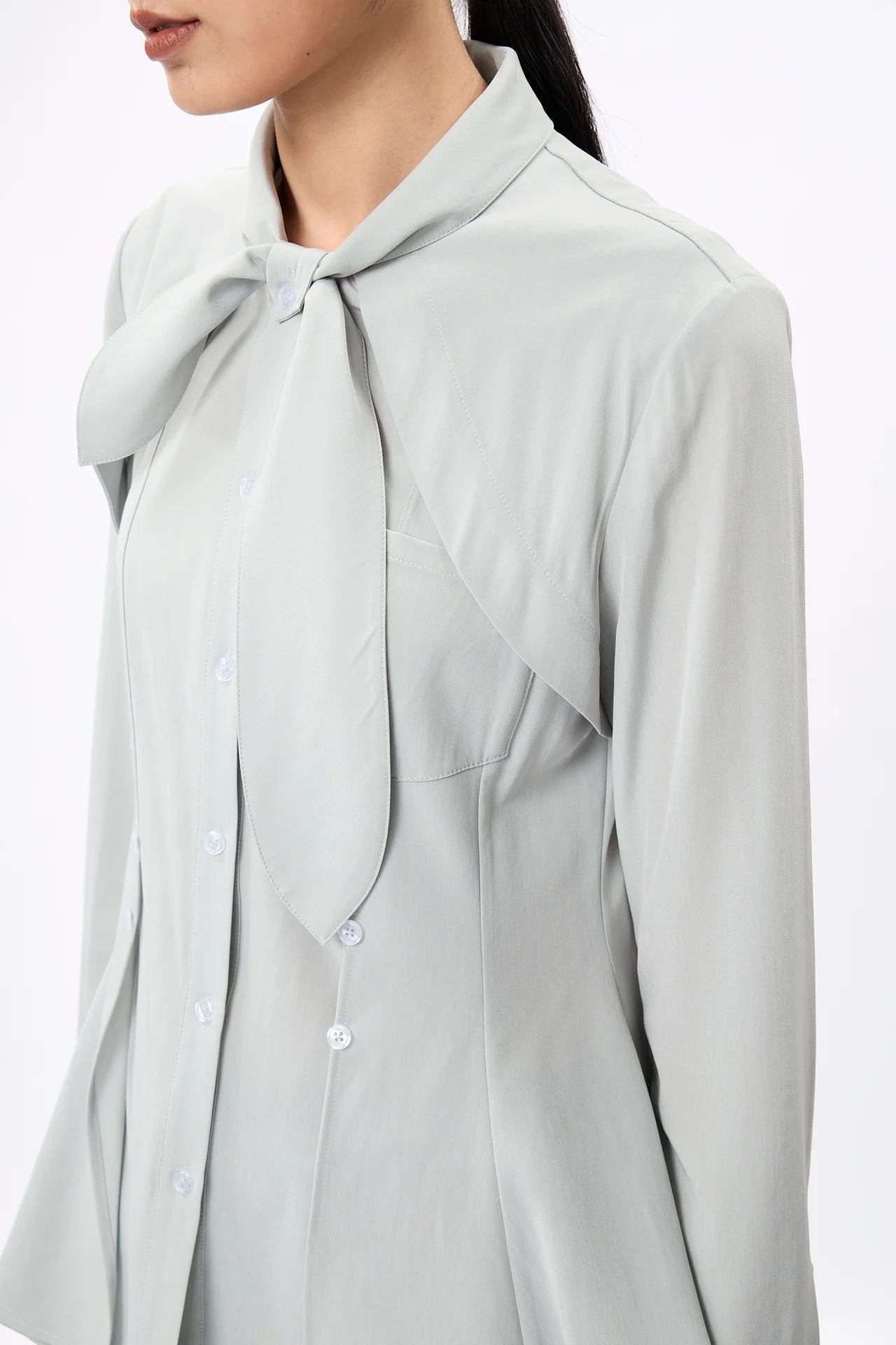 Elegant Self Tie Peplum Shirt