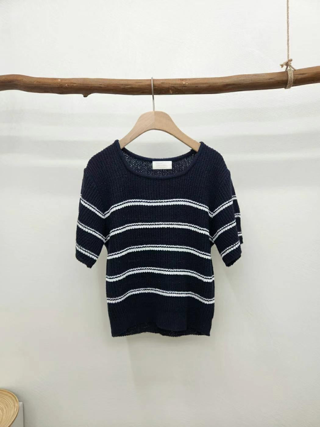 Summer French Stripe Knit Top