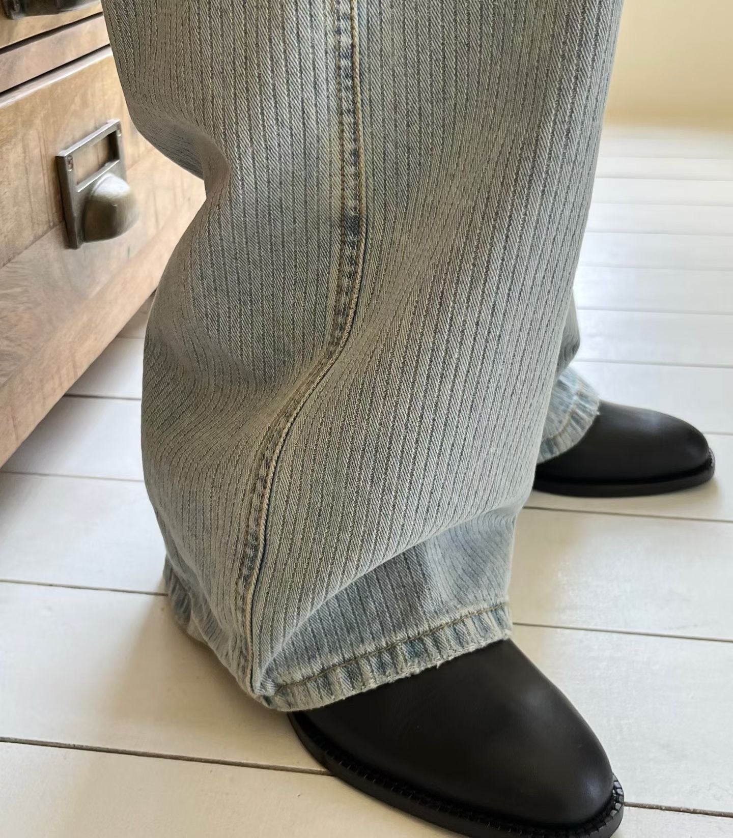 Embossed Stripe Jeans
