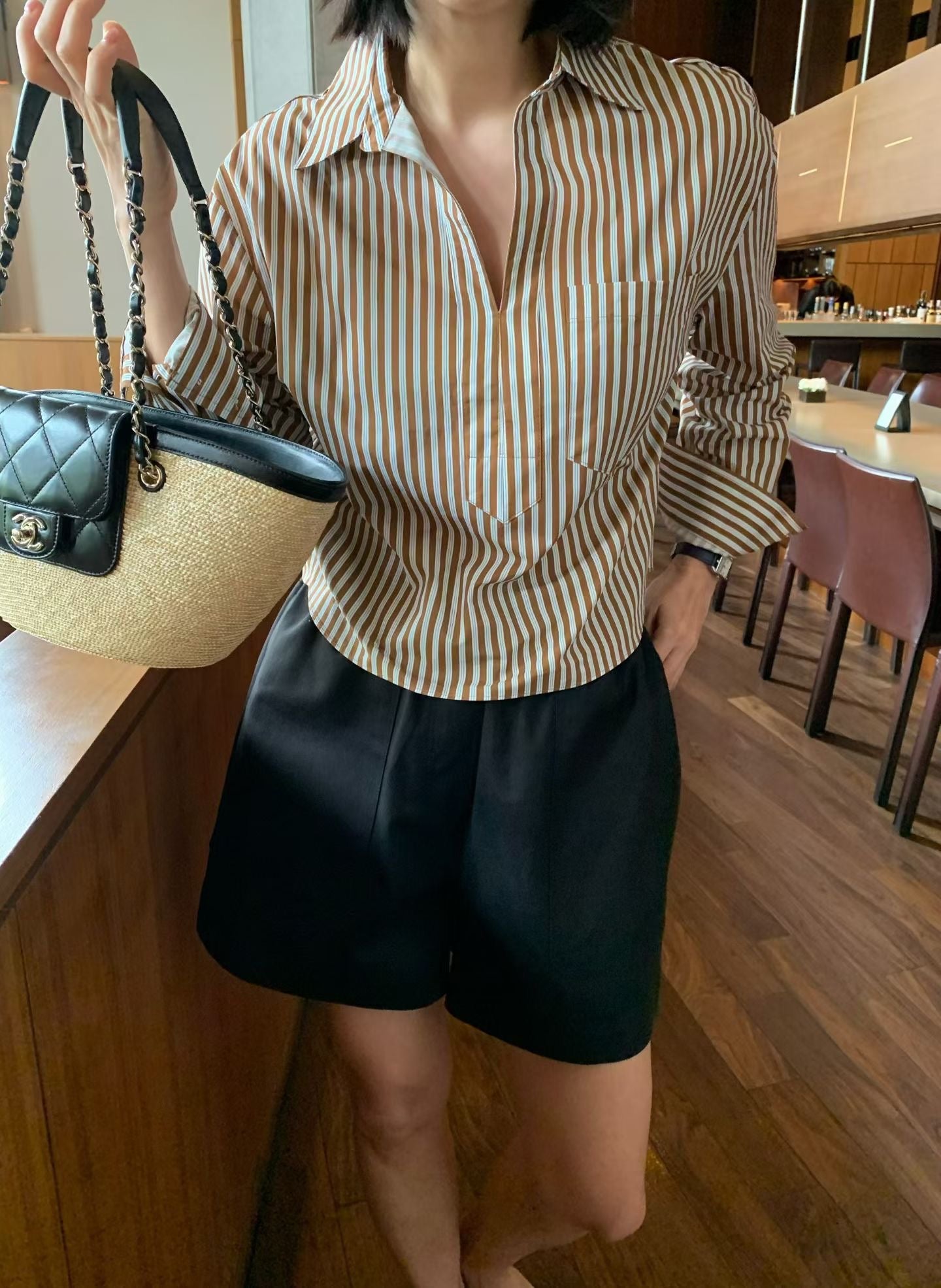 Cropped Stripe Shirt