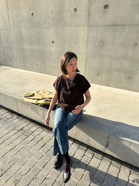 Origami Collar Knit Top