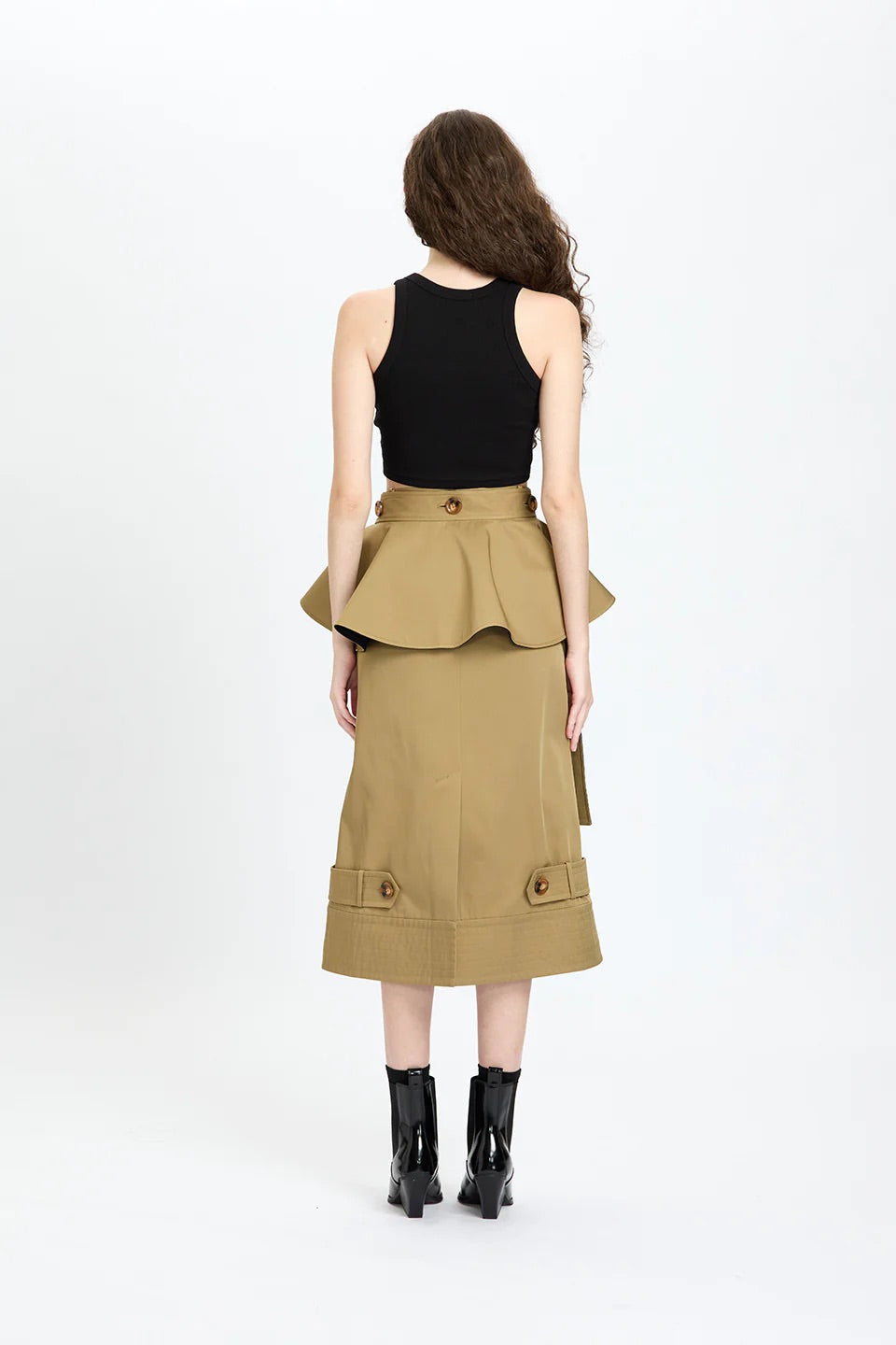 Ruffle Belt Combo Skirt