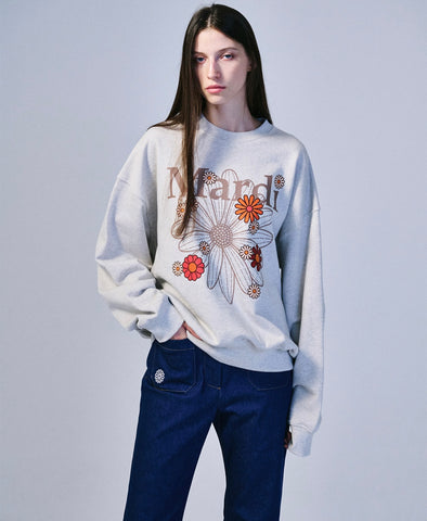 SWEATSHIRT BLOSSOM OATMEAL TAUPE