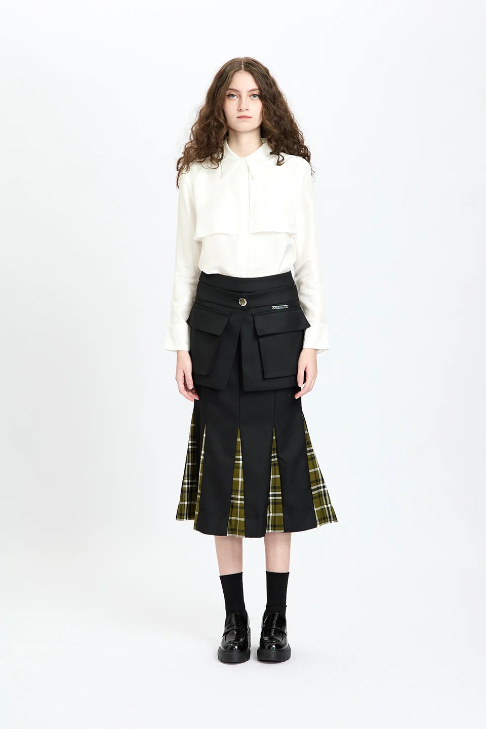 Urban Plaid Layered Skirt