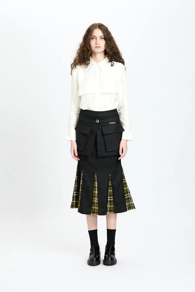 Urban Plaid Layered Skirt