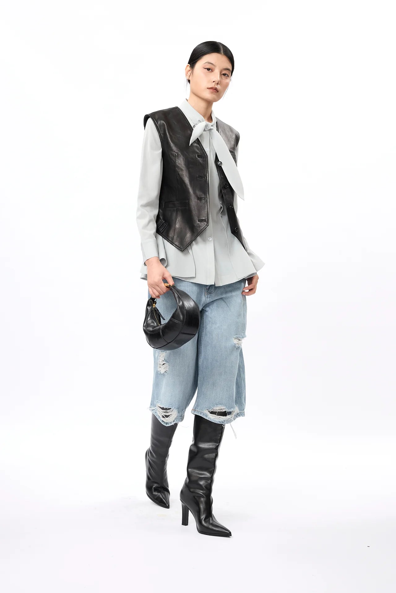 Elegant Self Tie Peplum Shirt