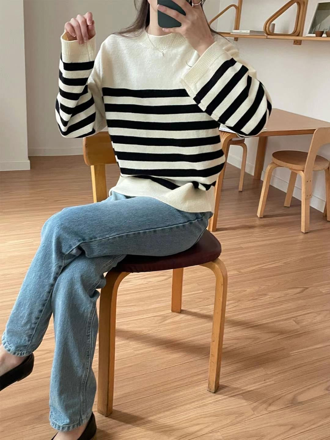 Oversize Stripe Knit Top