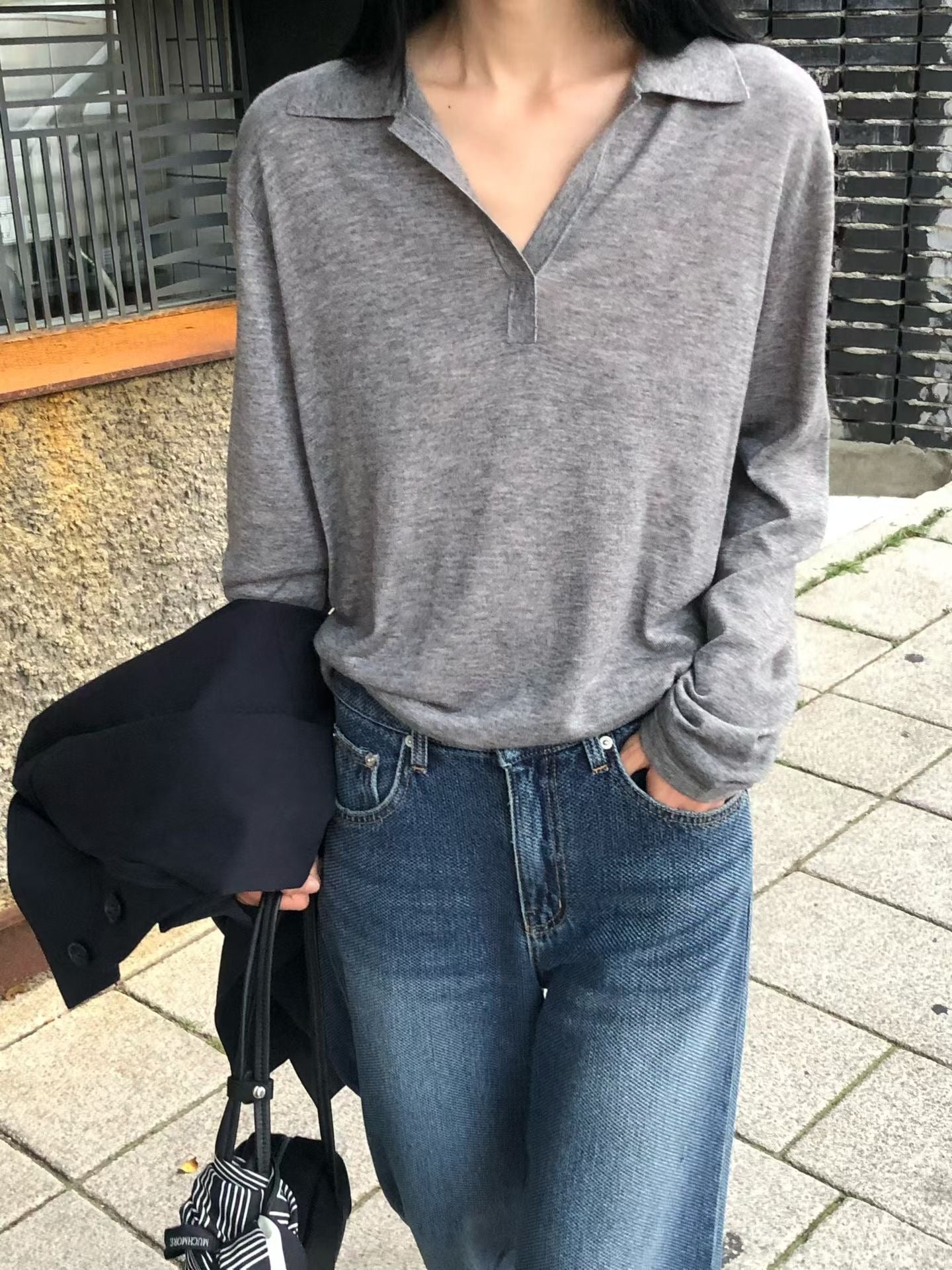 Premium Open Collar Knit Top  (15-17Oct超抵價$468, 之後批發價$498)