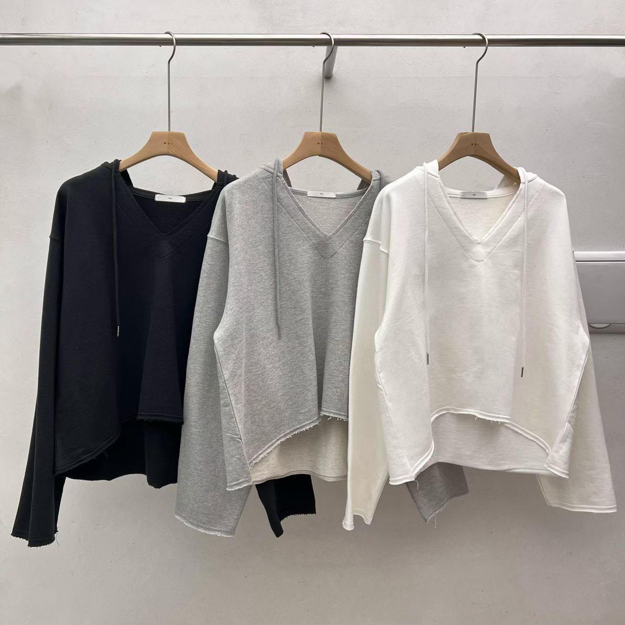 V Neck Boxy Hoodies
