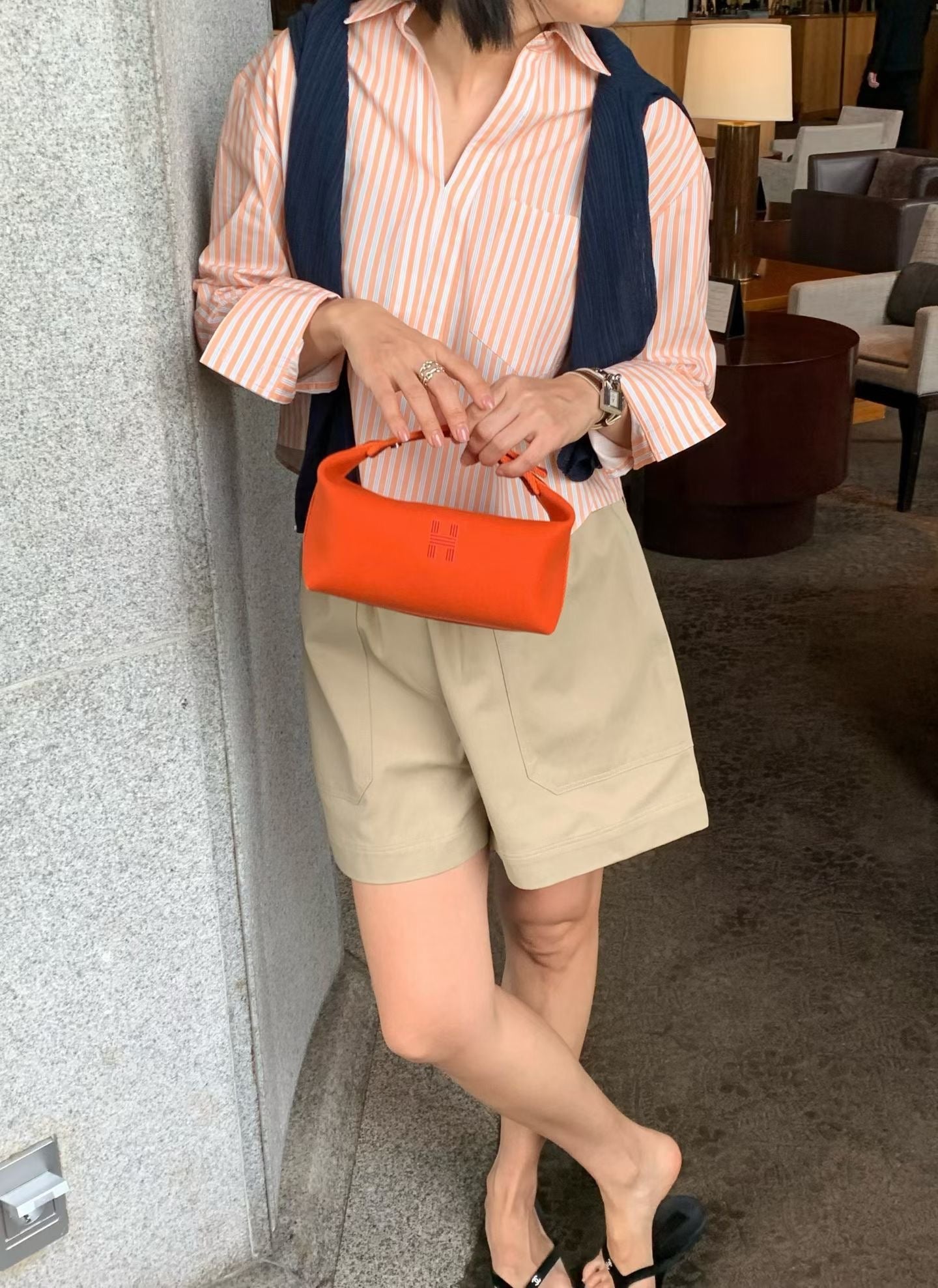 Cropped Stripe Shirt