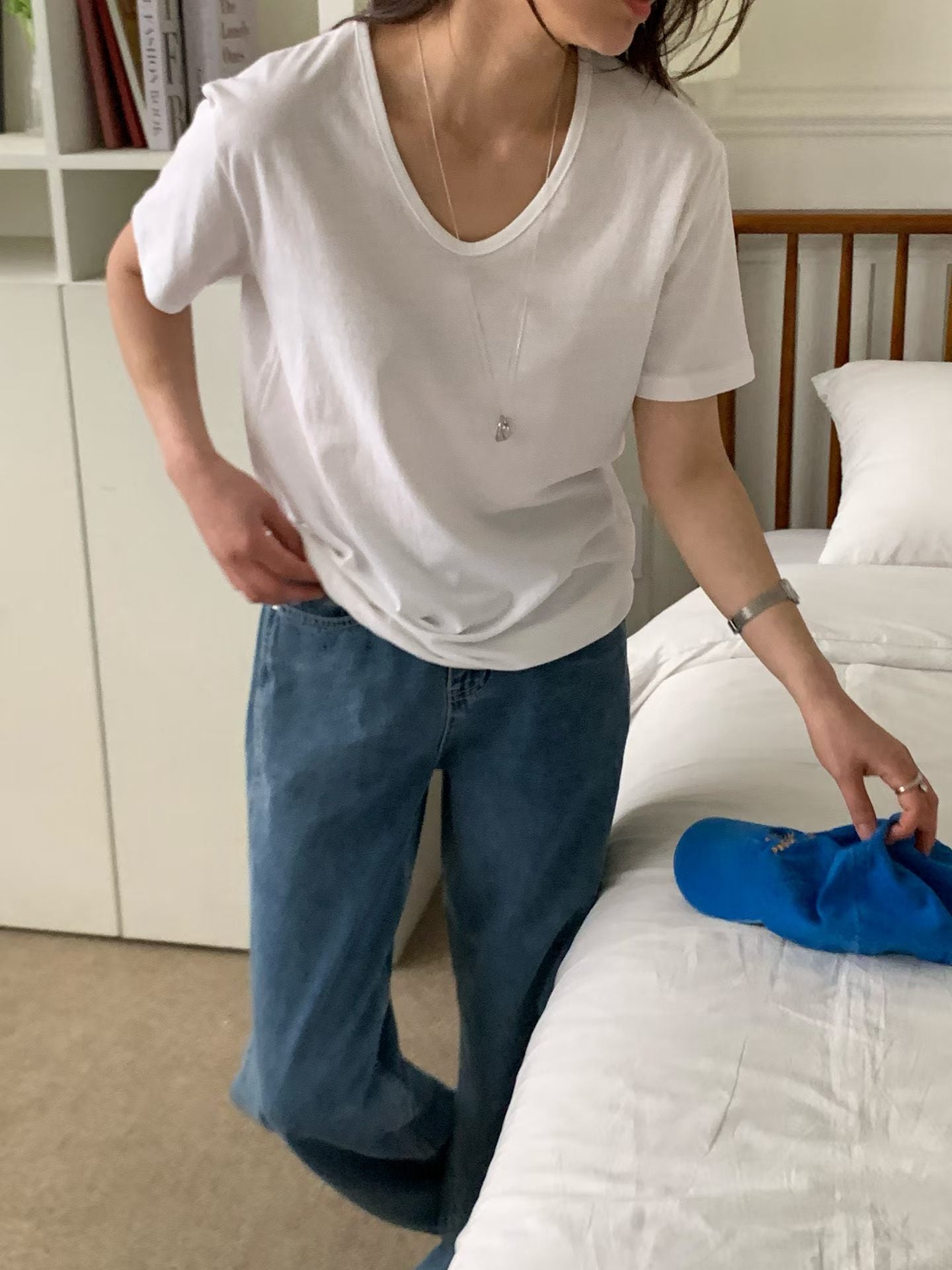Oversize Low U Cotton Tee (加購$178）