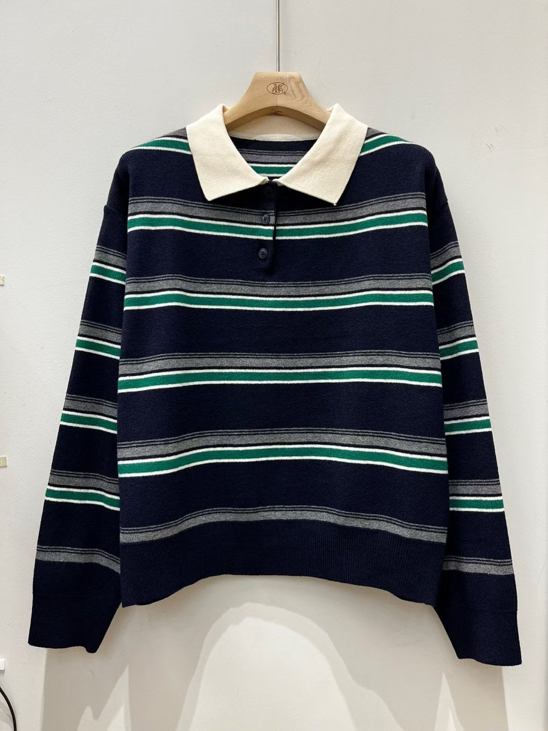 Polo Stripe Knit Top