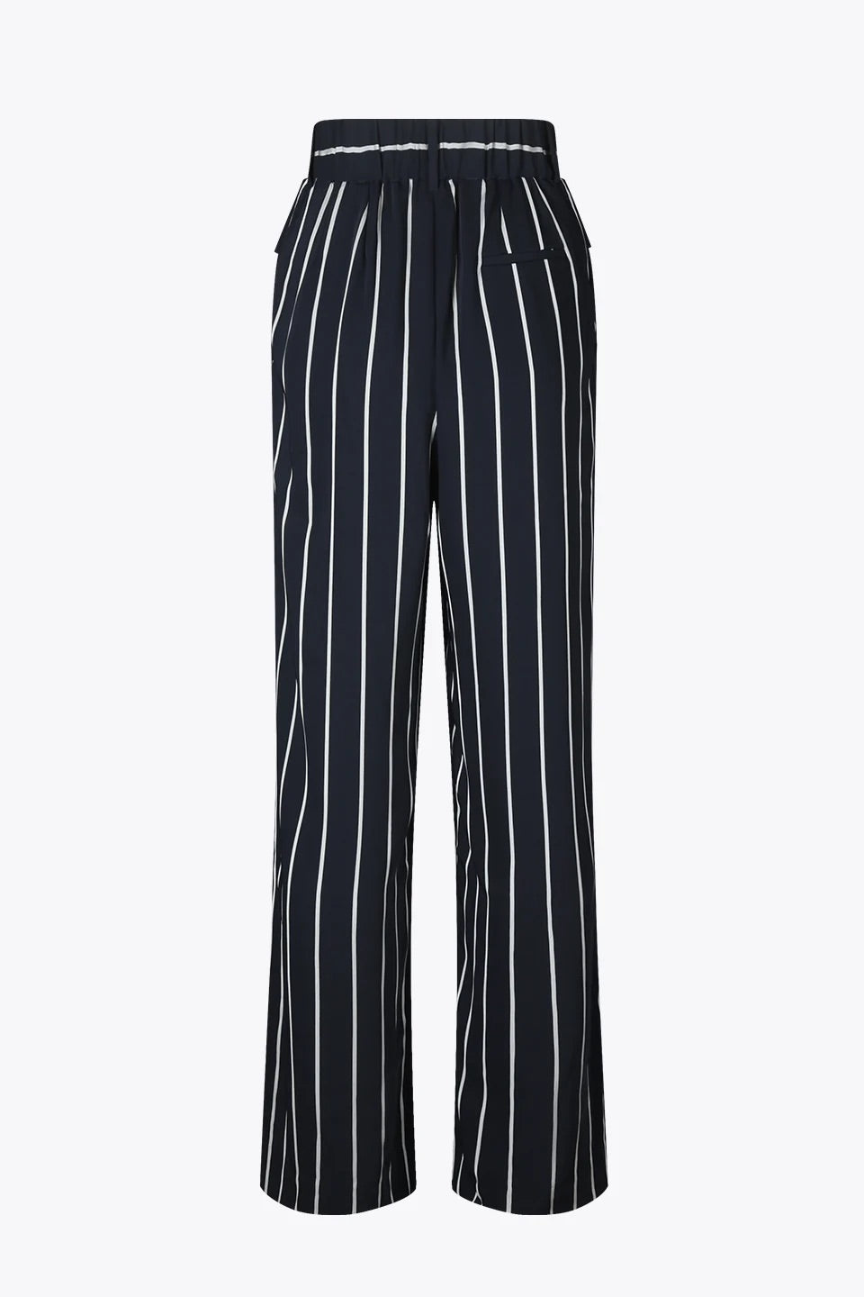 Elastic Wide-Leg Layers Trousers (Stripe)