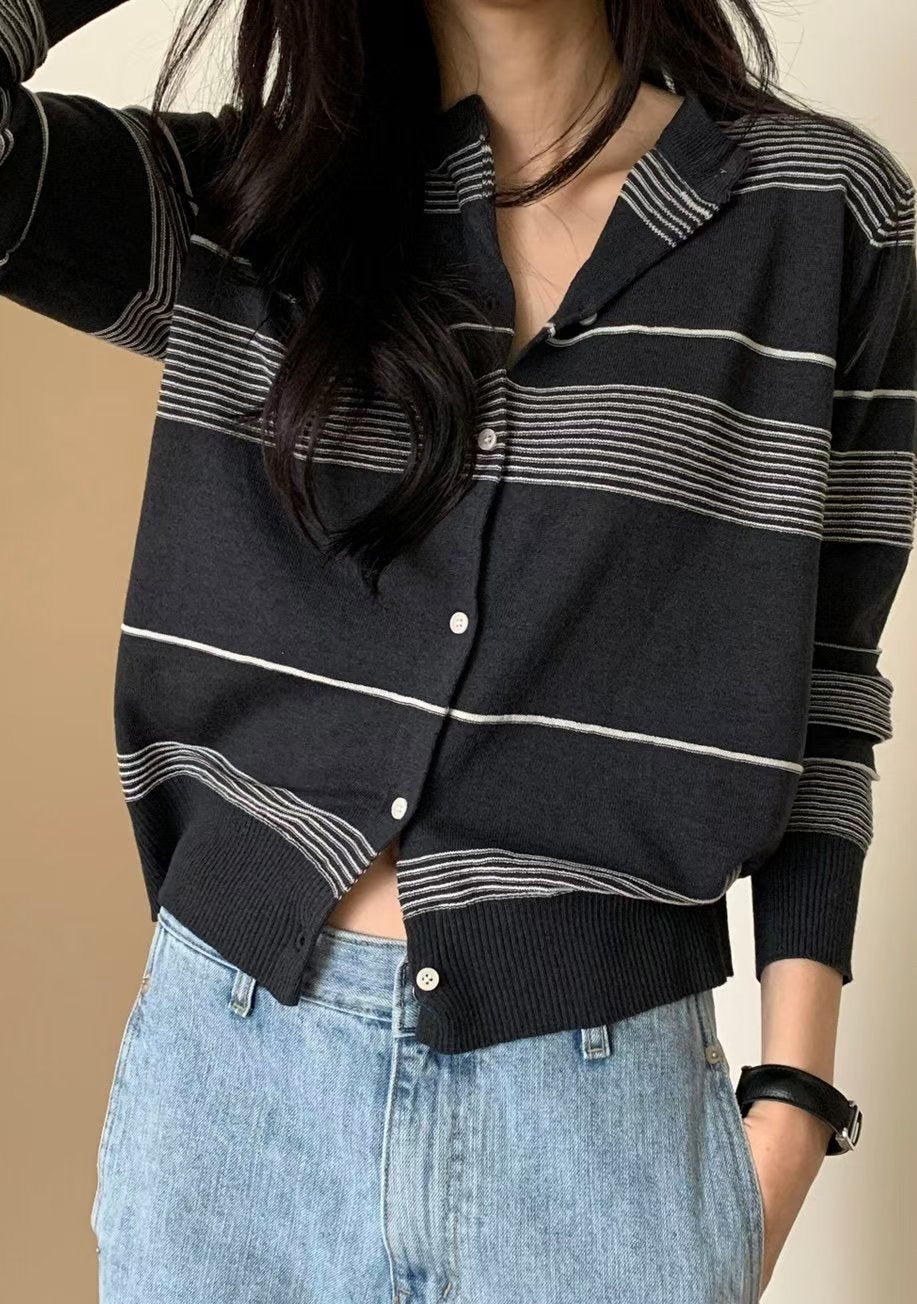 Embossed Stripe Cardigan